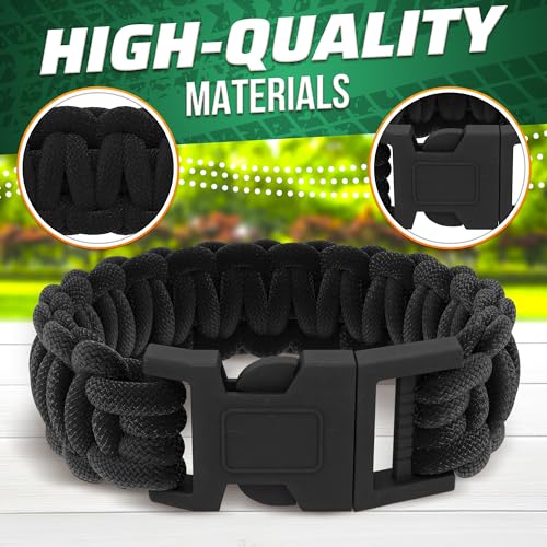 NADOBA Tactical Paracord Bracelets for Men – 9.5"x0.79" Survival Paracord Bracelet with Nylon Cord Wristband – Elegant Han...