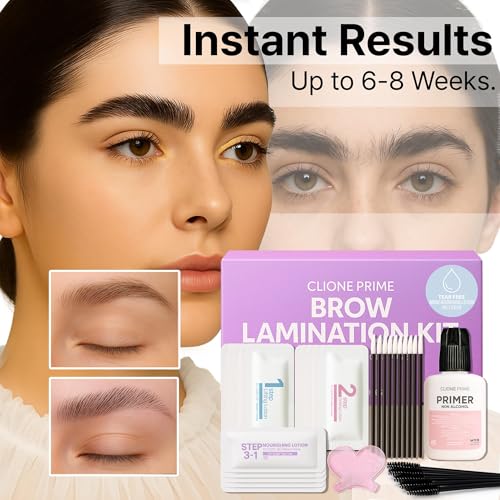 CLIONE PRIME At Home Brow Lamination Kit - DIY Eyebrow Lamination Kit Professional Eye Brow Perm Kit Instant DIY Eyebrow L...