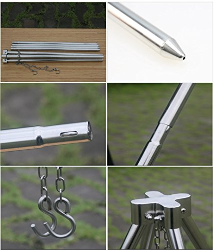 camping moon Weight Resistance 90KG Premium Fire Playstand All Stainless 304 Bonfire Tripod JP-MT-130