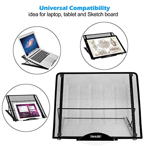 IMAGE Laptop Stand,Large Version Foldable Portable Ventilated Desktop Laptop Stand Holder, Adjustable 12 Angle Points Stan...