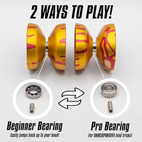 REVLO | A High End Professional Yoyo | The Yo Yo for Adults with Pro Yo-yo String Included | Easily Switch Between Responsive & Unresponsive Yoyoing | Master Both Pro and Beginner Tricks