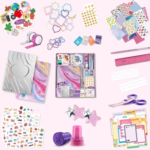 PERRYHOME 2-Pack DIY Journal Kit for Girls - 200+Pcs Journal Set for Tween & Teen Girls, Journaling Art & Crafts Kits, Chr...