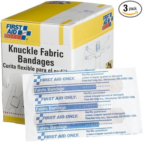 First Aid Only 1-1/2" X 3" Knuckle Fabric Bandage, 40-Count Boxes (Pack of 3)