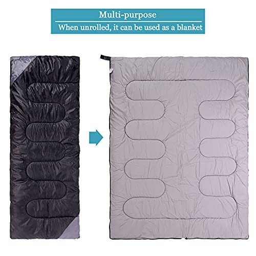 Camping Sleeping Bag for Adults Boys and Girls,Cold and Warm Weather-Summer, Spring, Fall, Lightweight, Waterproof Compact...