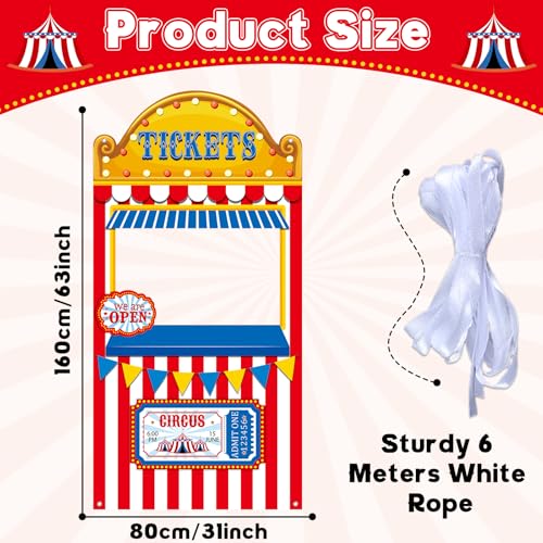 Carnival Circus Party Decorations Carnival Ticket Booth Circus Theme Photo Booth Props Backdrop Fabric Photo Birthday Bann...