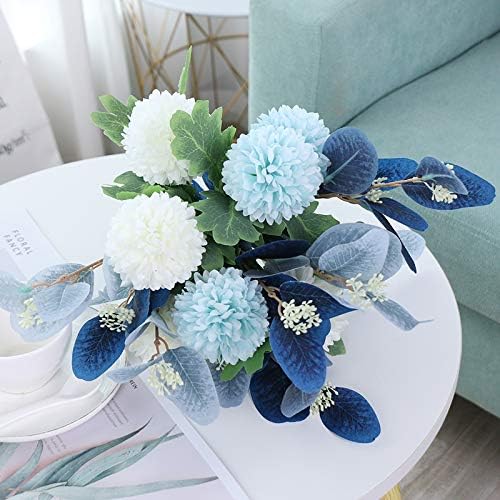 NAWEIDA Artificial Flowers with Vase Faux Hydrangea Flower Arrangements Table Centerpieces for Home Garden Party Wedding D...