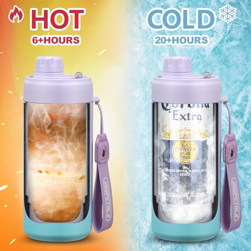 JOOPETALK Universal Can Cooler with Lid Fits All 12oz Cans& Bottles, 100% Leak-Proof Water Bottle, 4-in-1 Insulated Can Co...