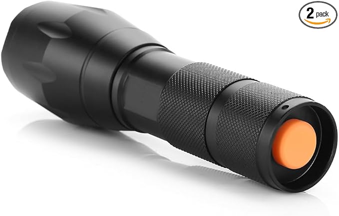 Tactical Flashlights Grade 5 Led Waterproof Handheld Flashlight for Camping Biking Hiking Outdoor Home Emergency 2 Pack