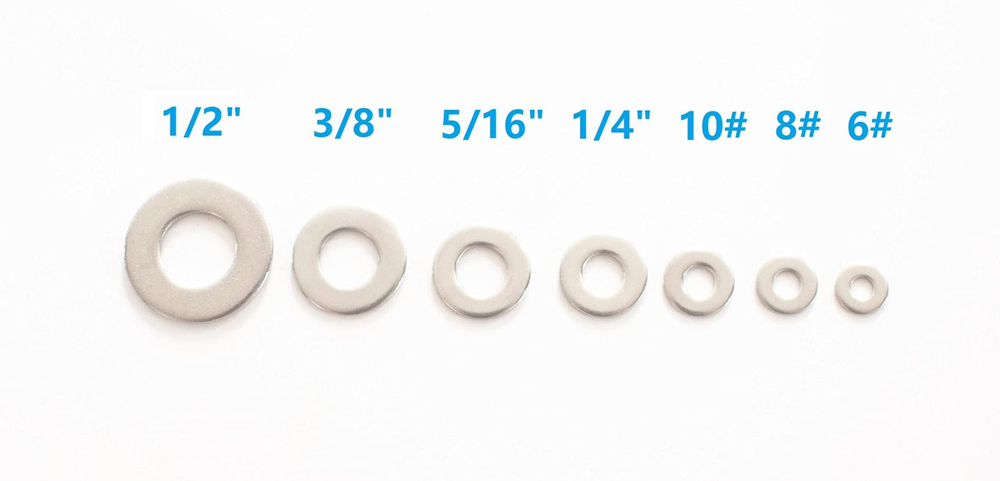 LUPANTER 5/16" Inch Stainless Flat Washers 100 Pack Made of 18-8 (304) Stainless Steel……