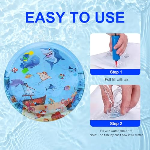 Gkiozu Cat Water Mat for Indoor Cats, 2025 Upgraded 0.6mm Thicken Scratch-Resistant Interactive Sensory Play Mat with Floa...