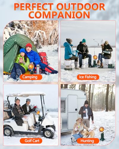 Breeze Touch Portable Propane Heater for Camping, 6200 BTU Outdoor Heater with Foldable Gas Tank Holder and Control Valve,...