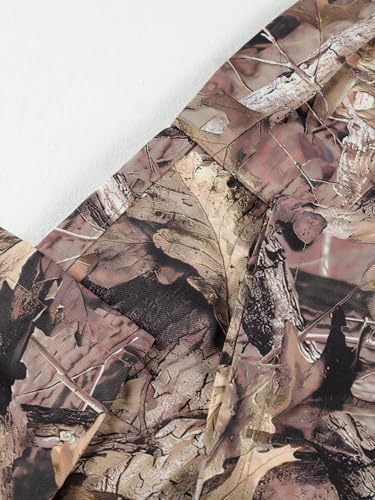 Men's Autumn Camo Tactical Straight Leg Pants - Foliage Pattern Outdoor Survival Trousers for Huntin