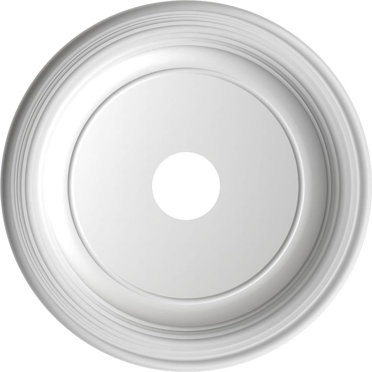 19Od X 3 1/2Id X 1 1/2P Traditional Thermoformed Pvc Ceiling Medallion (Fits Canopies Up To 11 1/2), Bright Coat Aluminum