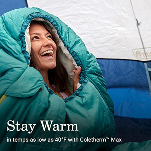 Coleman Big Bay 0/20/40°F Cold-Weather Sleeping Bag, Adult Mummy Sleeping Bag with Headrest, Foot Ventilation, & Storage S...