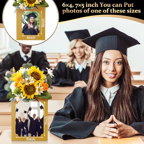 Spiareal 6 Pcs Graduation Box Centerpieces for Table 6/7 Inch Photo Frame Display Congrats Grad Party Favor Gift Picture T...