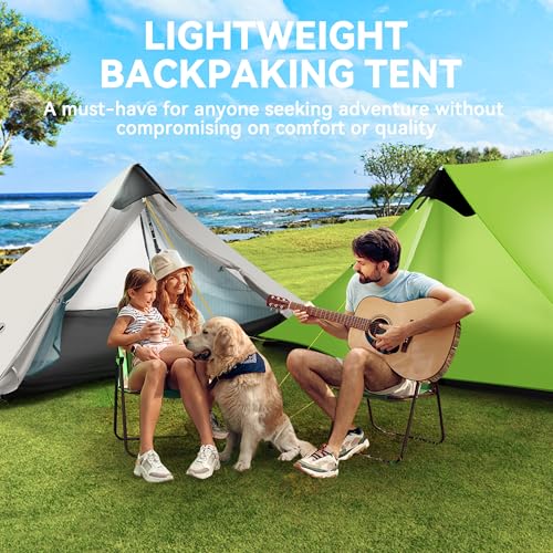 Ultralight Tent 3-Season Backpacking Tent 1 Person/2 Person Camping Tent, Outdoor Lightweight LanShan Camping Tent Shelte...