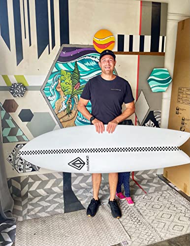 Paragon Surfboards Epoxy Fiberglass Surfboard | Fast, Stylish & Fun Retro Fish Surfboard Ideal to Ride Small to Medium Siz...