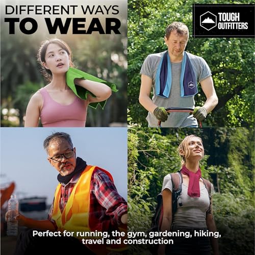Tough Outdoors Cooling Towel - Cooling Towels for Neck & Face - Ice Wrap & Sweat Rag for Camping Gym Yoga & Sports - Worko...