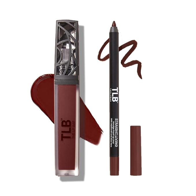 The Lip Bar Lip Kit: Hot Mama Liquid Matte + Straight Face Lip Liner