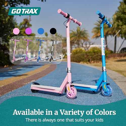 Gotrax Scout Pro Electric Scooter for Kids, Max 3 Mile Range, 6 Mph Speed by 80W Motor and Thumb Throttle, 5" Solid Wheels with Flash Wheel & Deck Lights, Max 110 Lbs Load for Boy & Girl Ages 4-7