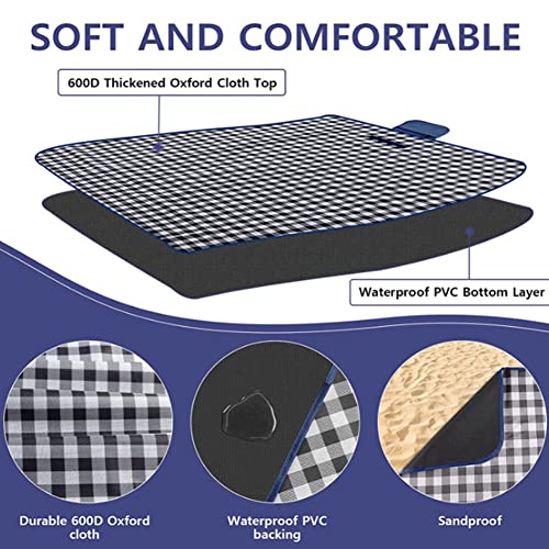 K Y KANGYUN Beach Blanket Outdoor Picnic Blanket Mat 80"x60" Extra Large Waterproof Sand Proof Camping Blanket Lightweight...