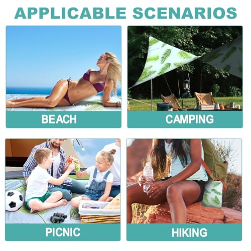 Beach Blanket Waterproof Sandproof beach mat 79" X 118" portable Quick Drying large essentials pincic mat for 2-8 adults h...