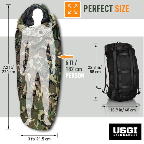 USGI Gear Military Sleeping Bag System Tactical Gear – 4-Part Modular Sleeping Bags Cold Weather Includes Stuff Sack, Bivy...
