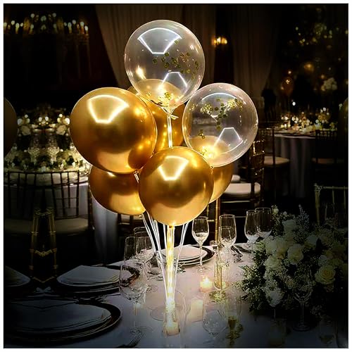 6 Set Balloon Stand Table Centerpieces with LED Lights for Party Decor, Balloons Centerpieces for Table, Balloon Stand Kit...