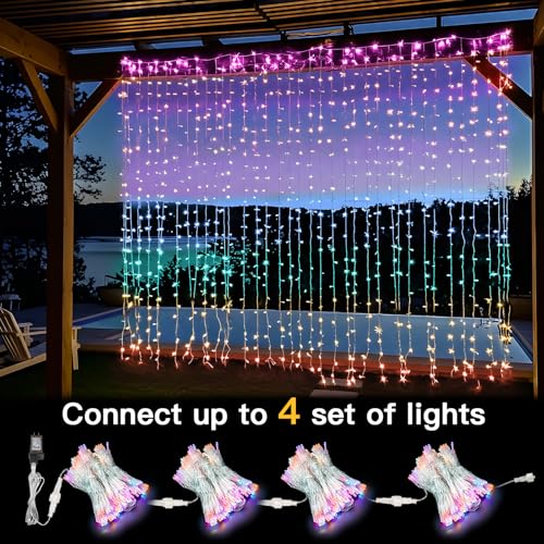 suddus Curtain Lights for Bedroom, 320 Led 9.8ft x9.8ft Hanging String Lights Indoor, Curtain String Lights for Backdrop, ...