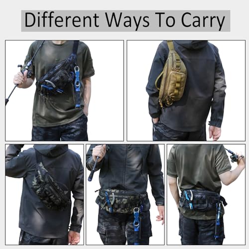 Tactical Fanny Pack,Small Fishing Tackle Bag Water-Resistant Military Waist Bags Portable Fishing Storage Waist Packs for ...