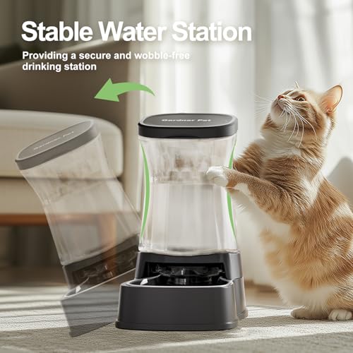 Automatic Gravity Water Dispenser for Dogs, 1Gallon Stainless Steel Dog and Cat Water Bowl Dispenser, Dog Water Fountain D...