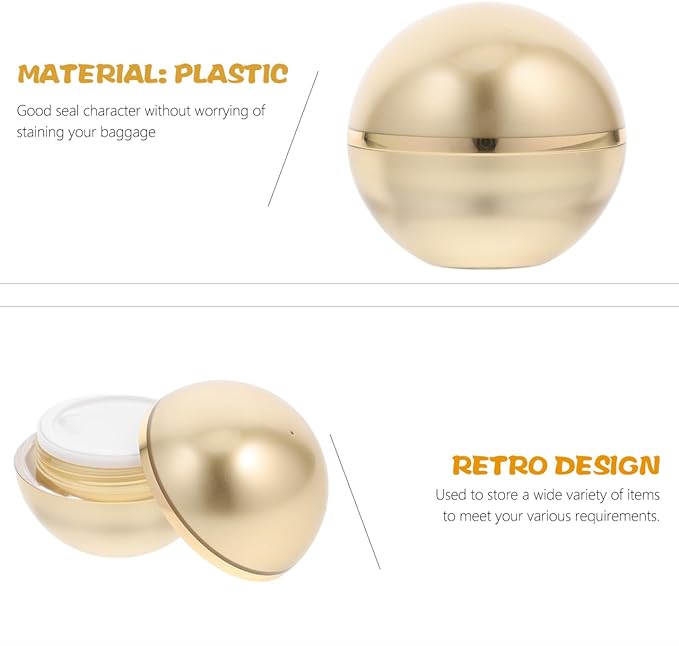 Didiseaon Cosmetics Travel Bottle Empty Refillable Face Cream Container Leak-Proof Cosmetics Bottle for Lotion Face Cream (Golden)