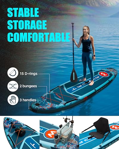 MYBOAT 11'6"×34"×6" Extra Wide Inflatable Paddle Board, Stand Up Paddle Board for Fishing, Sup Board with 3 Removable Fin...