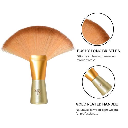 SunFX Post Spray Finish Powder 1LB & Professional Salon Large Fan Brush Combo
