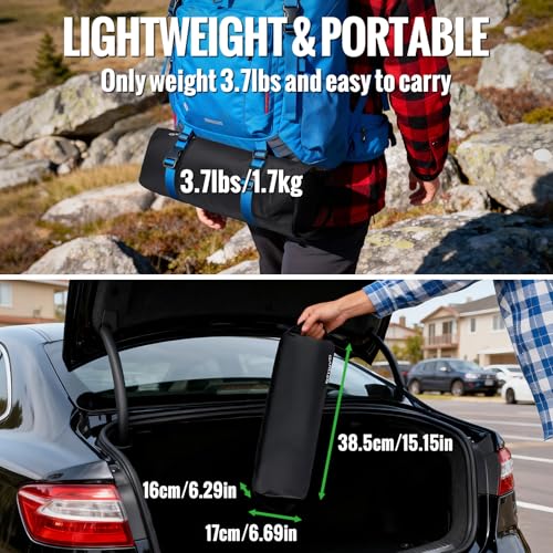 GARLLEN Folding Camping Chair with Anti-Slip Feet, Ultralight Folding Picnic Chair with Storage Side Bag, Portable Backpac...