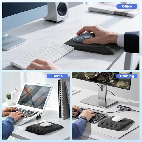 MEKASS Ergonomic Mouse Pad with Wrist Support, Wrist Rest Mousepad for Carpal Tunnel Pain Relief, Memory Foam with Massage...
