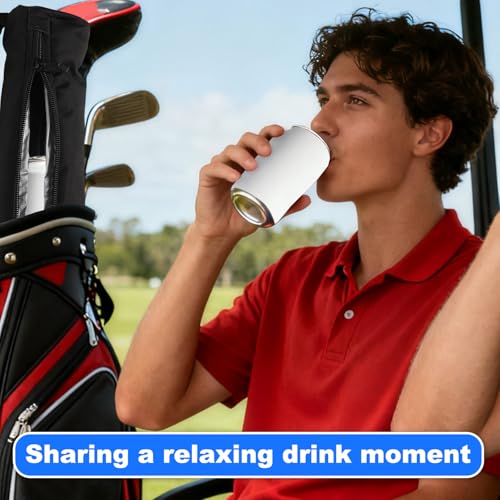 Sinbana Golf Beer Sleeve, 90x8cm/6.5x6.5cm Insulated Beverage Holder for Golf Bags with Ice Template Beer Can Cooler Drink...