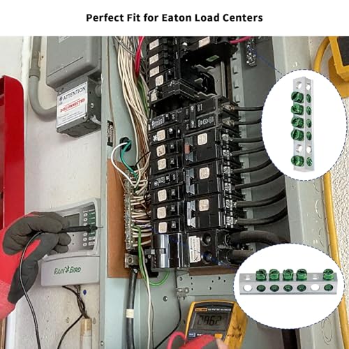 Ground Bar Kit for Eaton, 5 Terminal Grounding Bar Compatible with BR and CH Series Loadcenter 2 Pack