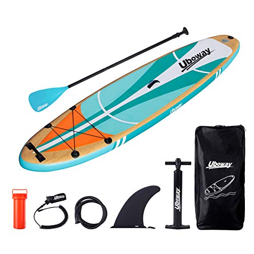 Uboway Inflatable Paddle Boards Stand Up: 10/11 feet SUP with Adjustable Paddle Backpack Pump Leash Fin Youth Adults Stand...