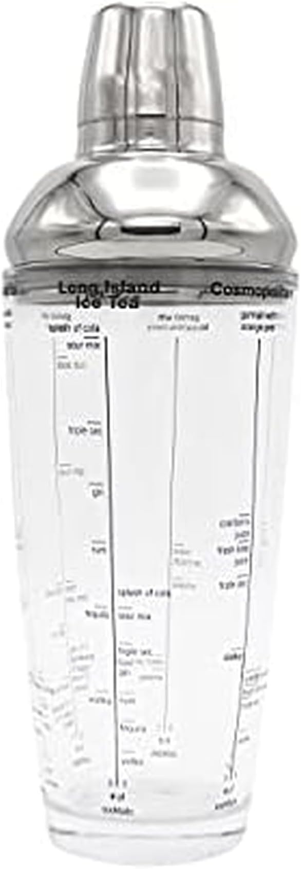 Houdini 24oz Glass Cocktail Shaker, Includes Six Recipes
