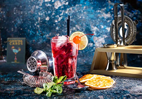 Modern Mixology Bartender Kit with Bamboo Stand - Cocktail Shaker Set and Bar Accessories for Home Bar, Drink Mixing, and ...