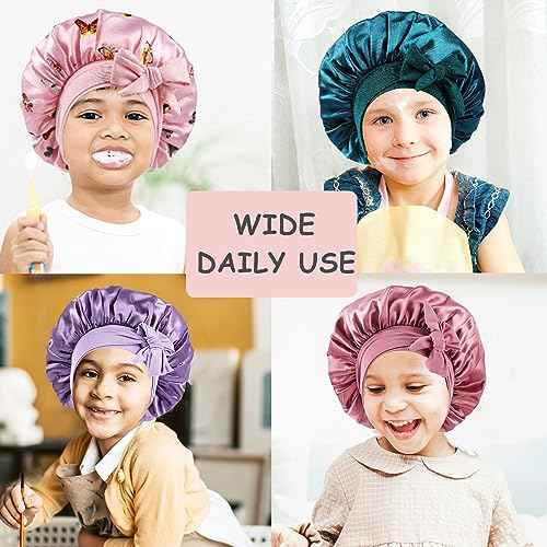 2 PCS Kids Bonnets for Girls,Silk Bonnet for Kid Sleeping,Toddler Bonnet for Curly Hair