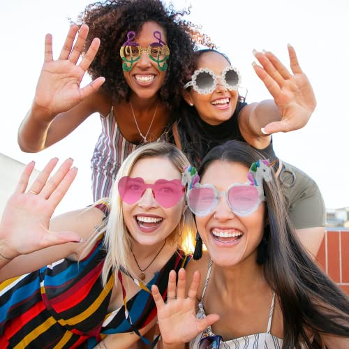 TD.IVES 12 Pack Funny Party Sunglasses, Novelty Fun Glasses, Cool Costume Masks for Adults, Party Supplies, Photo Booth Pr...