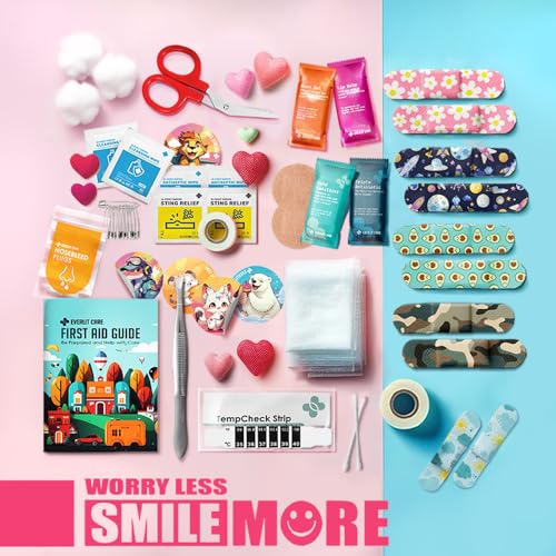 EVERLIT Mini Rescue Pack | 105 Medical Essentials Organized in Portable Storage Bag | Pocket Size Kids First Aid Kit with ...