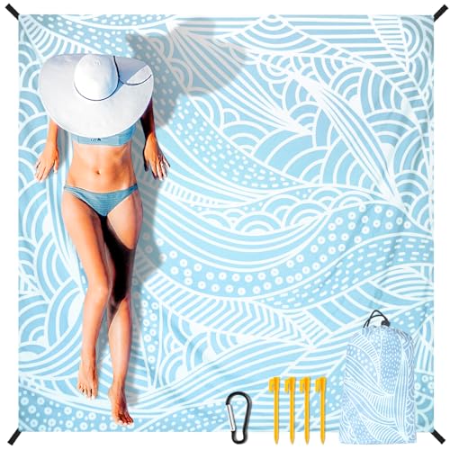 AISPARKY Beach Blanket Waterproof Sandproof Quick Drying Beach Mat Extra Large Outdoor Picnic Blanket for Travel Camping H...