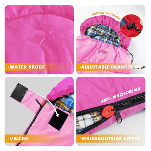 Camping Sleeping Bag, 32℉ Sleeping Bags for Adults Kids Teens Cold Weather Warm Sleeping Bag Winter for 3-4 Season Campin...