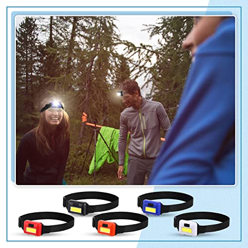 Treela 30 Pieces Led Headlamp Flashlight Outdoor Head Lamp Adjustable Headband Flashlights with 3 Modes Include 90 AAA Bat...