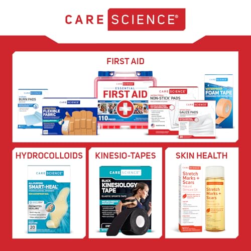 Care Science First Aid Kit, 110 Pieces | Professional Use for Travel, Work, School, Home, Car, Emergency, Survival, Campin...