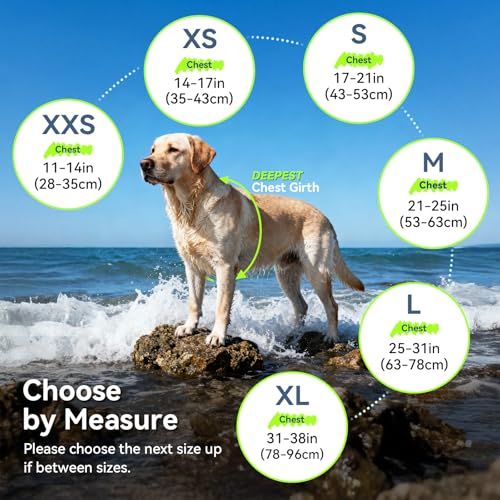 VIVAGLORY Rip Stop Dog Life Vest, Swimming Vest with Handle, Buoyancy for Doggy Puppy, Dog Life Jacket for Swimming & Boat...