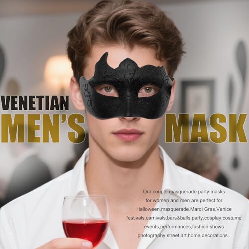 Ralleyfun Masquerade Masks for Women Men Couple Venetian Halloween Mask for Carnival Costume Party Prom Ball